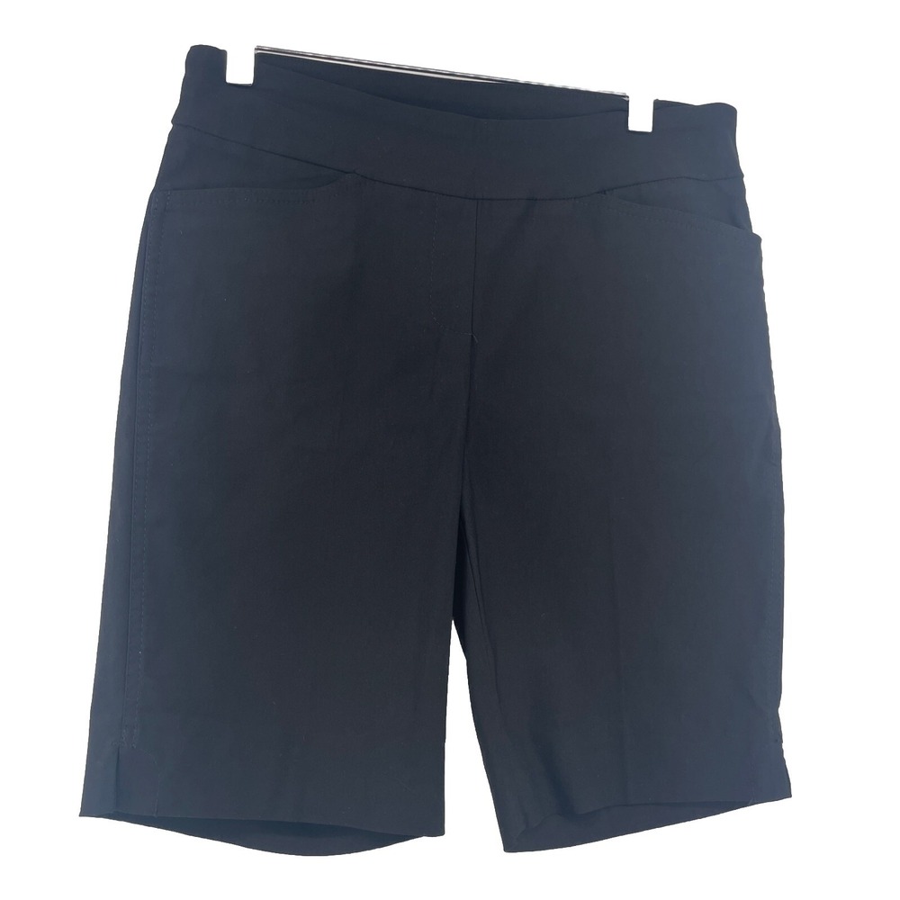 Hilary Radley Shorts Women's Small 9" Black Performance Stretch Bermuda Pull On